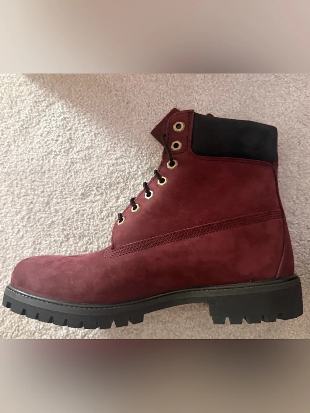 TIMBERLAND PREMIUM 6 IN WATERPROOF BOOT MEN’S - BURGUNDY NUBUCK C60 NWT